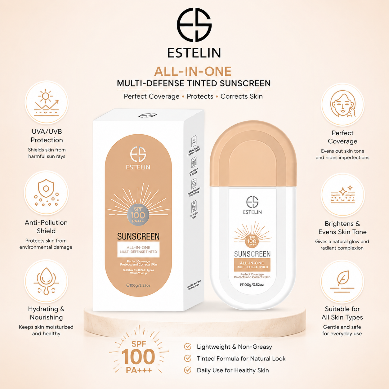 Tinted Sunscreen 2 in 1 SPF + Foundation