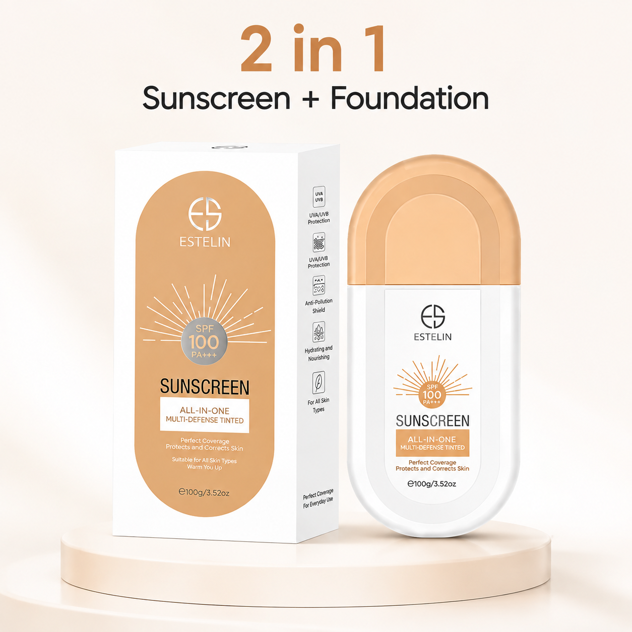 Tinted Sunscreen 2 in 1 SPF + Foundation